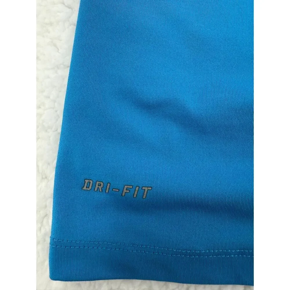 Nike Pro Turquoise‎ V Neck Short Sleeve Dry Fit Logo Athletic T Shirt Mens XL